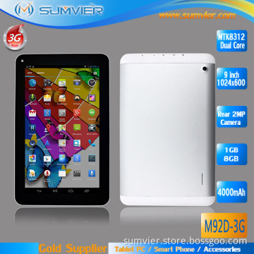 9inch 1024*600 5 Points Screen Mtk8312 Dual Core Android Tablet (M92D-3G)